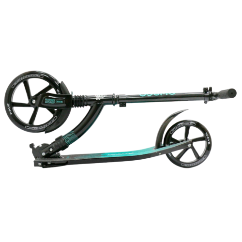 Самокат 2-х колесный COSMORIDE WAVE S230, 230/180 мм, черный/изумрудный