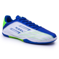 Бутсы ф/б VIRTEY INDOOR 23885, иск.кожа, цв. белый/синий/зеленый, р.44