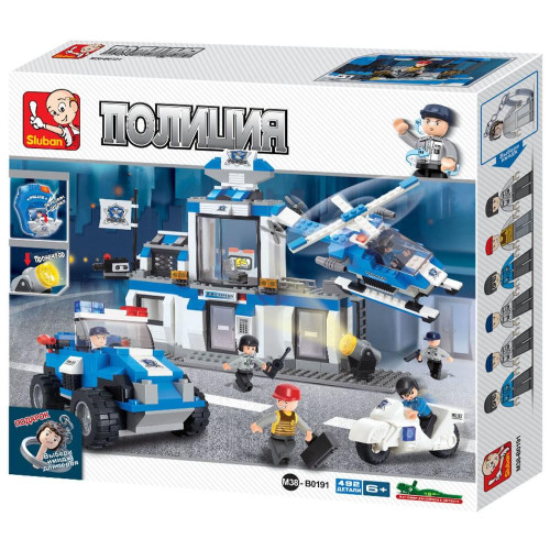 Игра КОНСТРУКТОР SLUBAN Полицейский участок 859 деталей (452203)