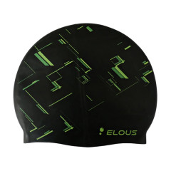 Шапочка для плавания ELOUSE BIG Matrix EL0011, силиконовая, черно-зеленая