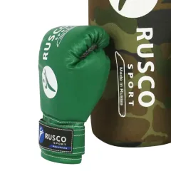 Набор боксерский детский RUSCOsport (перчатки 4 ун., к/з + мешок) хаки