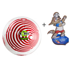Мяч ф/б NOVUS TARGET, PVC, бел/красн, р.5 + ПОДАРОК Фигурка Забивака, дерево, 14,5х23,9 см.
