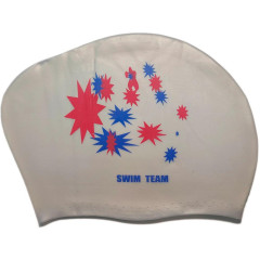 Шапочка для плавания SPRINTER SWIM TEAM KW-S (для длинных волос) звёзды, серебро