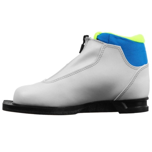 Ботинки лыжные 75мм TREK Winter Comfort 3, цв. белый/синий/лайм-неон, лого синий, р.34