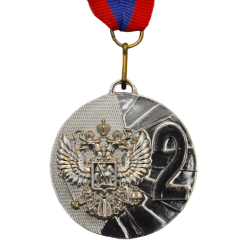 Медаль 5200- 2, d - 50мм (цвет серебро). Герб России