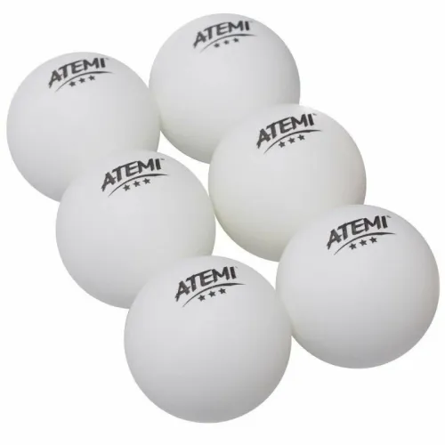 Мячи для н/т ATEMI ATB302 3* бел 6 шт