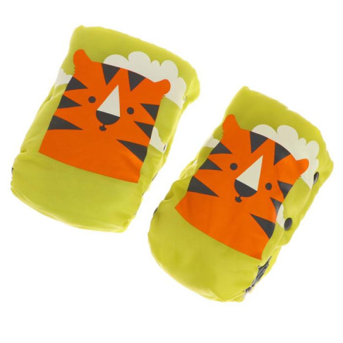 Матрасик для детских санок NIKA KIDS ТИГРЕНОК, цв. лимонный (матрасик+варежки)