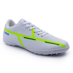 Бутсы ф/б VIRTEY TURF 23876, иск.кожа, цв.белый/желтый/синий, р.42