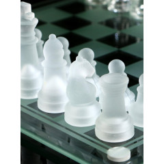 Игра настольная ШАХМАТЫ стеклянные 24х24см (522818)