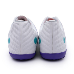 Бутсы ф/б VIRTEY TURF 23013, иск.кожа, цв. белый/фиолетовый/зеленый, р.42