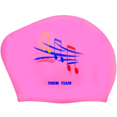 Шапочка для плавания SPRINTER SWIM TEAM KW-N (для длинных волос) ноты, розовый