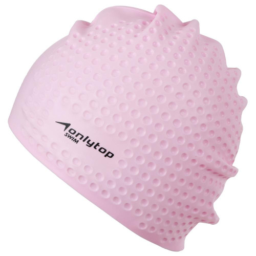 Шапочка для плавания ONLYTOP Swim, для длинных волос, силикон, обхват 54-60см (4597295)
