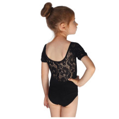 Купальник гимнаст SIMA Кружево 3, короткий рукав, цвет черный (р. 30) (3794981)