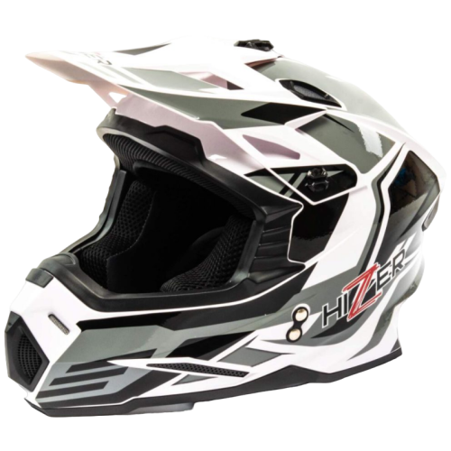 Шлем мото кроссовый HIZER J6801 (S) white/gray (17217)