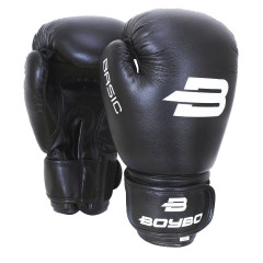 Перчатки боксерские BOYBO Basic кож. зам, черный, р-р, 6 OZ