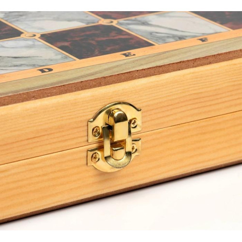 Игра настольная 3 в 1 Мрамор (шахматы, шашки, нард ), доска 40х40см (1350465)