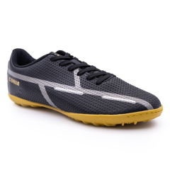 Бутсы ф/б VIRTEY TURF 23876, иск.кожа, цв.черный/золотой, р.33