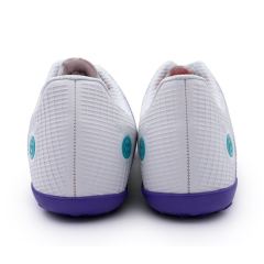 Бутсы ф/б VIRTEY TURF 23013, иск.кожа, цв. белый/фиолетовый/зеленый, р.43