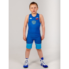 Трико борцовское BOYBO PROFI р.S синий