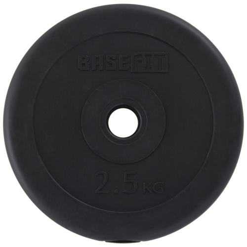 Диск пластиковый BASEFIT BB-203, 26 мм, 2,5 кг, черный
