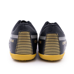 Бутсы ф/б VIRTEY TURF 23876, иск.кожа, цв.черный/золотой, р.37