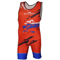 Трико борцовское BOYBO FLAG BT15 одностороннее, цв красный, р. M