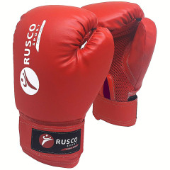 Перчатки боксерские RUSCOsport детские, кож.зам., 4 OZ, красные