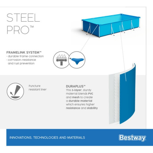 Бассейн BEST WAY 56404 каркасный Steel Pro 300х201х66 см, 3300 л