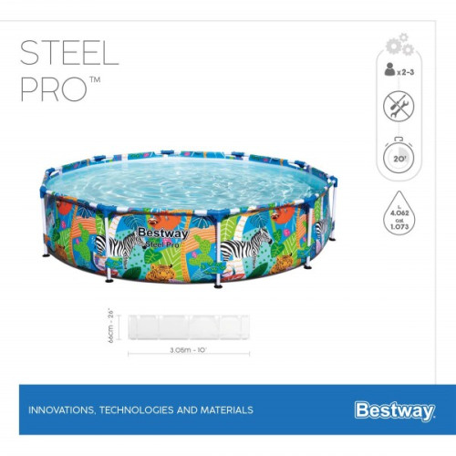 Бассейн BEST WAY 56985 каркасный Steel Pro 305х66см, 4062 л