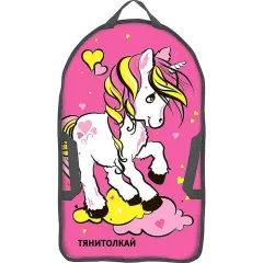 Санки ледянки ТЯНИ-ТОЛКАЙ мягкая прямоугольная (цв.pony)