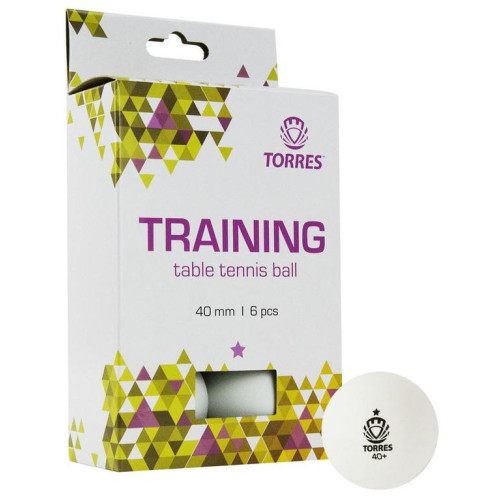 Мячи для н/т TORRES Training 1*,  6 шт, белый (TT21016)