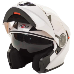 Шлем мото модуляр HIZER 627 (XL) white (2 визора) (9322)
