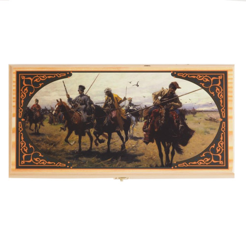 Игра настольная 2 в 1 Казаки (шашки, нарды) 40х40 см (44159759)