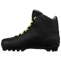 Ботинки лыжные NNN WINTER STAR CLASSIC иск. кожа, цв. чёрный/лайм-неон, лого белый, р.39