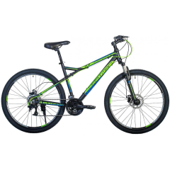 Велосипед HARTMAN 27.5 BLACK STONE PRO (Basis) (21 ск., рост 17, хард.) черный/ зеленый/голубой