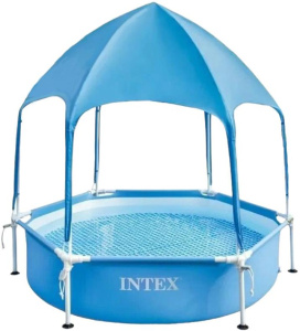 Бассейн INTEX 28209 каркасный Canopy Metal Frame, с навесом 183x38см 700л