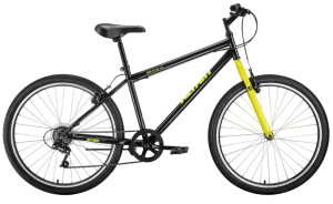 Велосипед ALTAIR 26" MTB HT 1,0 (7 ск., рост 17", хард) черный/желтый