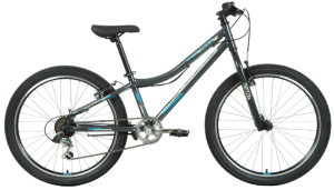Велосипед FORWARD 24" TITAN 1.0 (6 ск., рост 12", хард. сталь) темно- серый/ бирюзовый