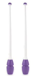 Булавы для худож. гимнастики INDIGO IN019-WV, 45 см, 2шт, цв. белый/фиолетовый (47567-74211)