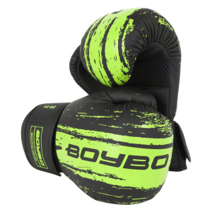 Перчатки боксерские BOYBO Stain BGS322 флекс, зеленый , р-р, 10 OZ