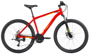 Велосипед FORWARD 27,5" KATANA D (24 ск., рост 18", хард.) ярко красный/желтый