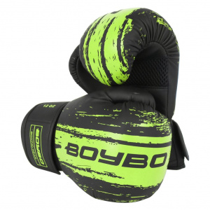 Перчатки боксерские BOYBO Stain BGS322 флекс, зеленый , р-р, 12 OZ