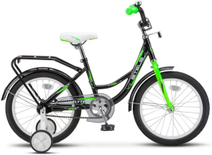 Велосипед STELS 16" FLYTE Z011 (1 ск.,рост. 11", хард, сталь) черный/салатовый