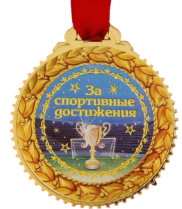 Медаль "За спортивные достижения", d - 70мм, пластик (646031)