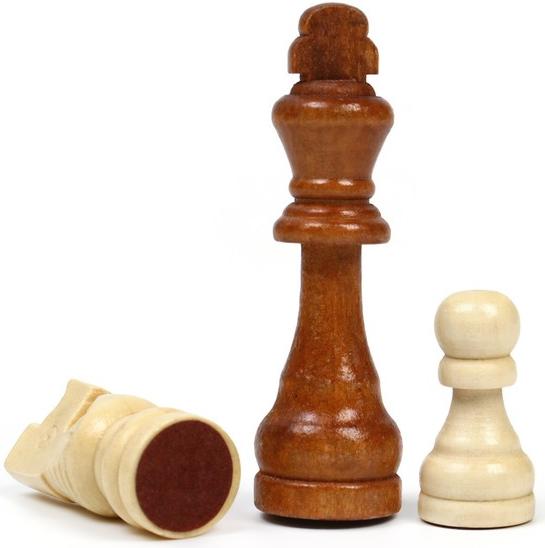 Игра настольная ШАХМАТЫ турнирные, доска дерево 43 х 43 см, фигуры дерево, король h-9 см (2879454)