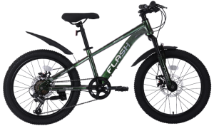Велосипед TECH TEAM 22" FLASH (7 ск., рост 12",  хард) зеленый хамелеон