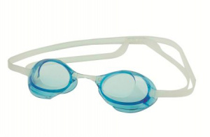 Очки для плавания ATEMI R302М старт зерк силикон (голубой)