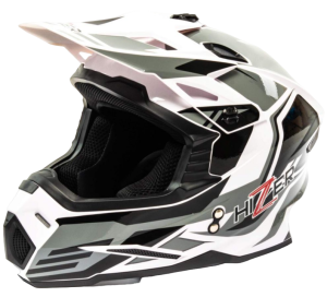 Шлем мото кроссовый HIZER J6801 (L) white/gray (17219)