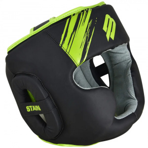 Шлем боксерский BOYBO Stain BH400 Flex, цв. черный/зеленый, р. S