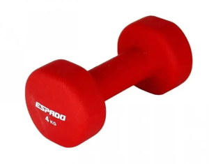 Гантель для фитнеса ESPADO ES1115, 4 кг, красный, неопрен